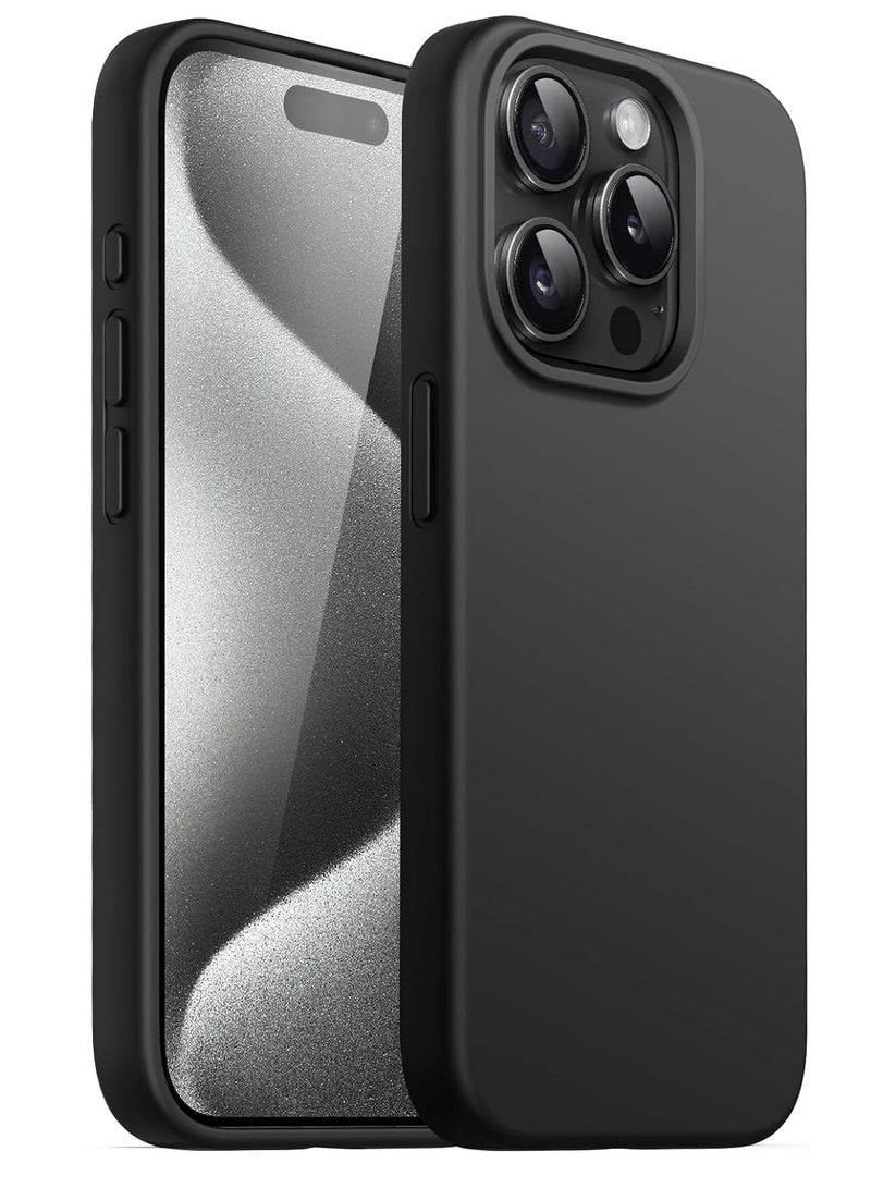 Silicone Case Compatible with iPhone 15 pro 6.1 Premium Silicone Full Body Protection black - Image 1