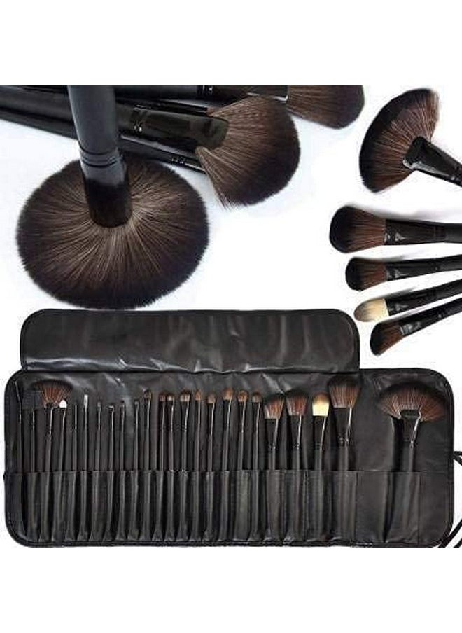 SKINPLUS - SKINPLUS Premium Set Of 24 Pcs Soft Hair Makeup Brush Black (Pack Of 24) - Image 1
