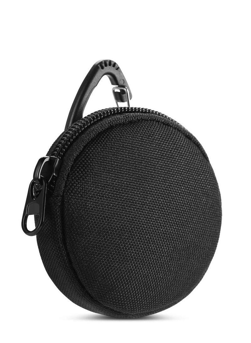 SOLARAE Outdoor Circle Carrying Key Holder Case Small Zipper Coin Purse Keychain Wallet, Professional EDC Pouch Accessories Case for Military Gear Bags, Little Change Wallet, Wireless Headset Pack, 3PCS - Image 2