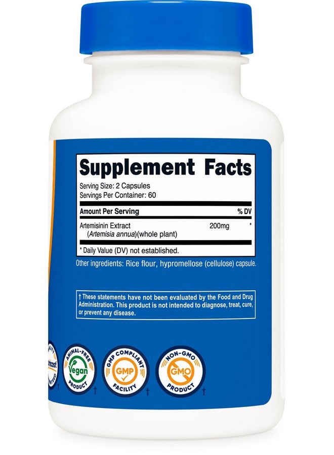 Nutricost نوتريكوست أرتيميسين 200 ملغ، 120 كبسولة نباتية - خالية من الكائنات المعدلة وراثيًا، خالية من الغلوتين، 60 حصة - Image 5
