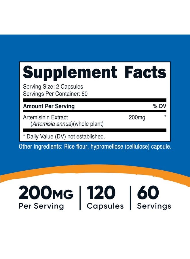 Nutricost نوتريكوست أرتيميسين 200 ملغ، 120 كبسولة نباتية - خالية من الكائنات المعدلة وراثيًا، خالية من الغلوتين، 60 حصة - Image 2