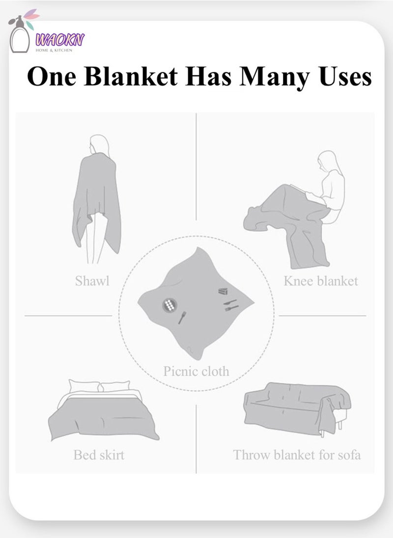 WAOKN - Tablecloth, Waterproof And Oil-Proof End Table Dustproof Cover, Picnic Blanket With Lacy In Solid Color, Dark Grey - Image 1