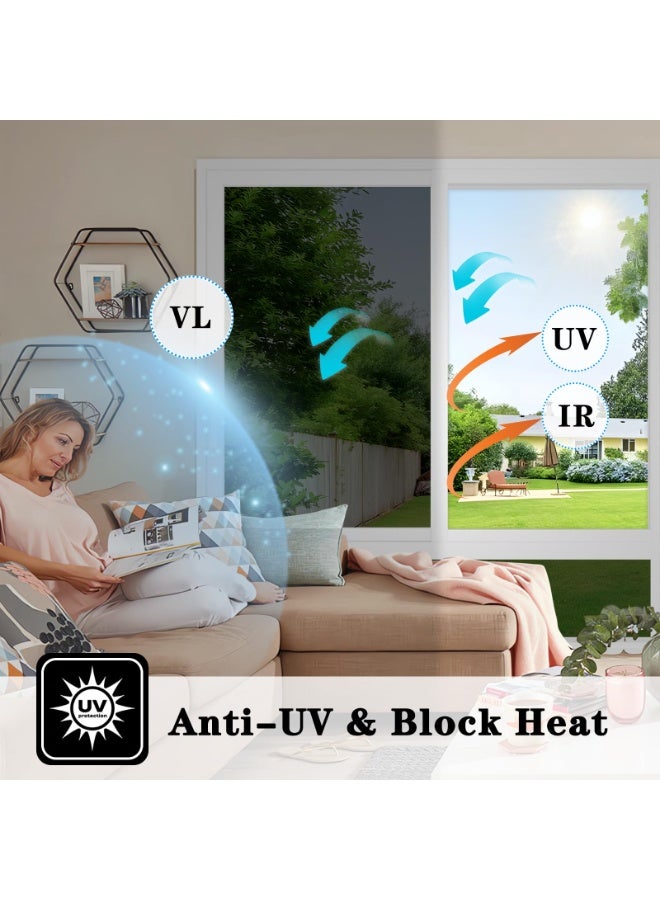 يلا جوي فيلم نافذة التحكم الحراري, نافذة لون الشمس منع الإظلام وحماية الأشعة فوق البنفسجية, فيلم عاكس مرآة الخصوصية في اتجاه واحد,مادة بيت الأليفة المتميزة ضد الانفجار الكونية الأسود, 60x300cm - Image 2