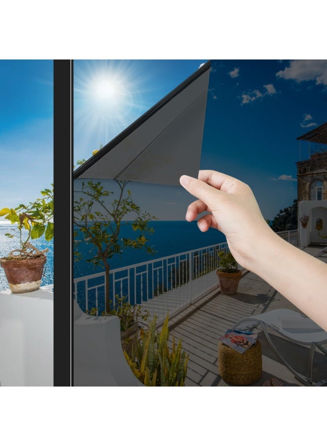 يلا جوي فيلم نافذة التحكم الحراري, نافذة لون الشمس منع الإظلام وحماية الأشعة فوق البنفسجية, فيلم عاكس مرآة الخصوصية في اتجاه واحد,مادة بيت الأليفة المتميزة ضد الانفجار الكونية الأسود, 60x300cm - Image 1