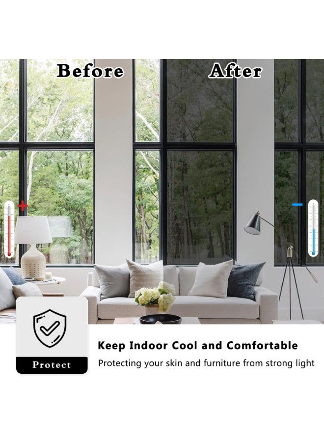 يلا جوي فيلم نافذة التحكم الحراري, نافذة لون الشمس منع الإظلام وحماية الأشعة فوق البنفسجية, فيلم عاكس مرآة الخصوصية في اتجاه واحد,مادة بيت الأليفة المتميزة ضد الانفجار الكونية الأسود, 60x300cm - Image 5
