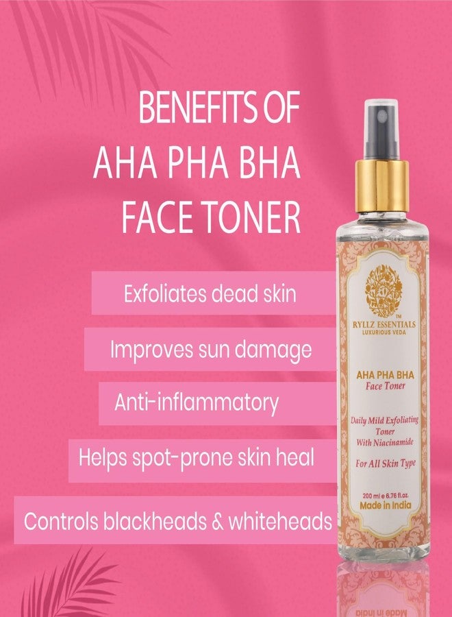 RYLLZ ESSENTIALS AHA PHA BHA Face Toner 200ml | With Niacinamide & 1% Salicylic Acid | for Mild Exfoliation, Acne Control, Blackheads, Whiteheads & Pore Tightening | for All Skin Types | 200ml - Image 5