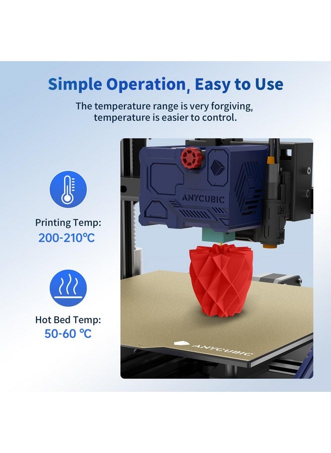 إني كيوبيك خيوط طابعة ANYCUBIC PLA ثلاثية الأبعاد، خيوط طباعة RFID ثلاثية الأبعاد PLA بدقة أبعاد 1.75 مم +/- 0.02 مم، بكرة 1 كجم (2.2 رطل)، أحمر  - Image 3