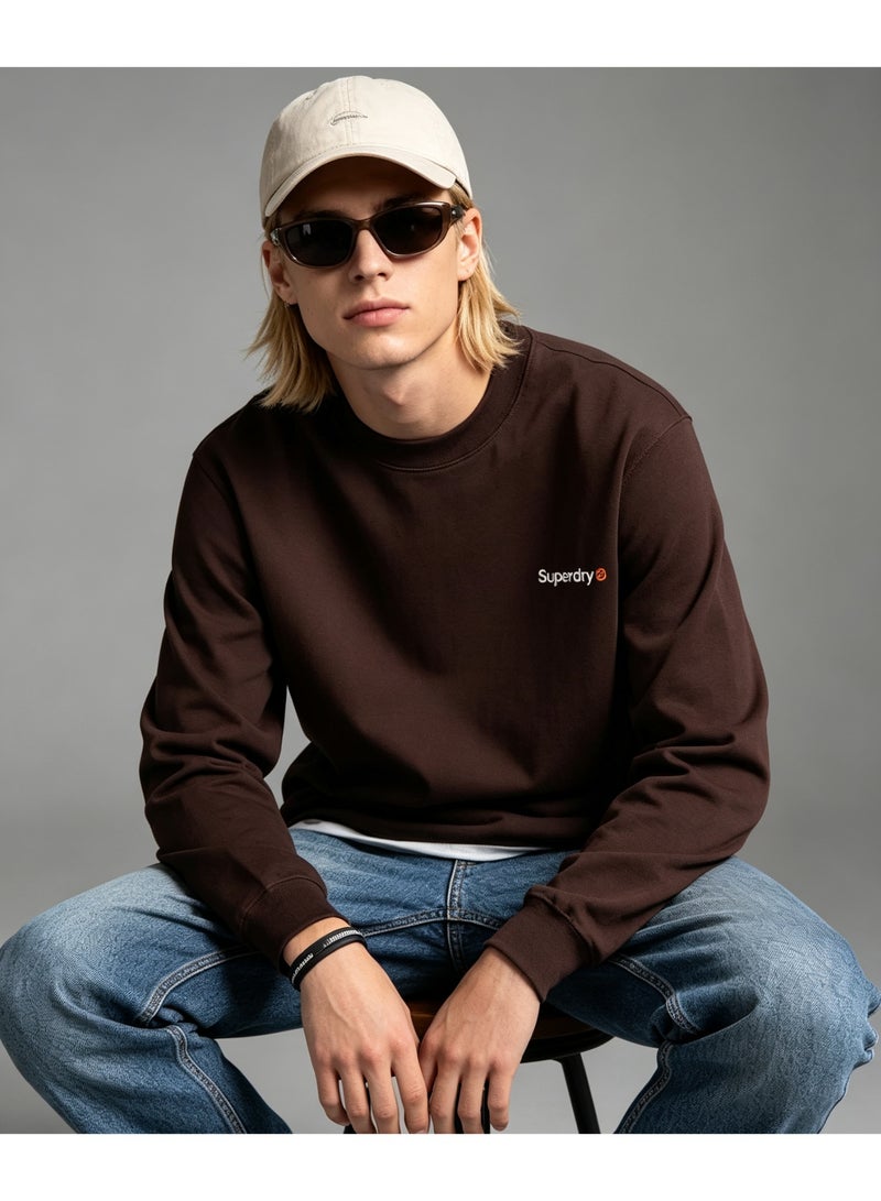Superdry couple solid color round neck loose long sleeve T-shirt for men and women - Image 5