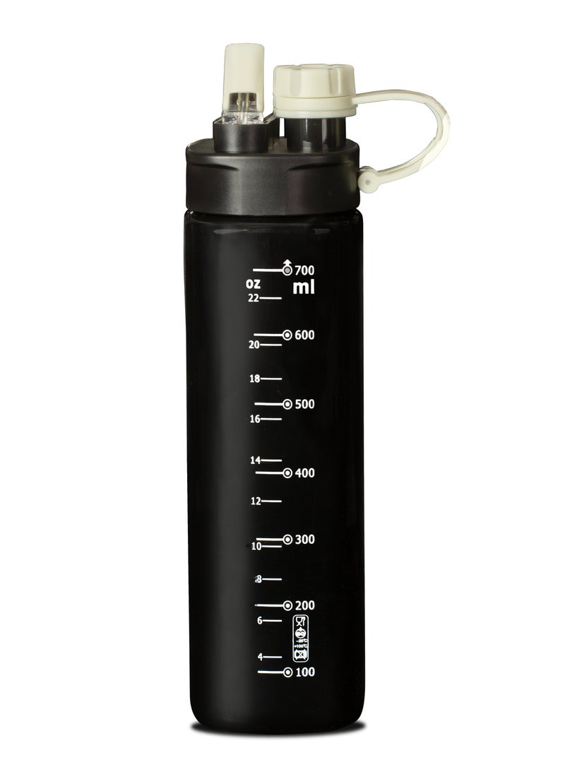 Super Super plastic sports water bottle 770ml  white and black  - Image 2