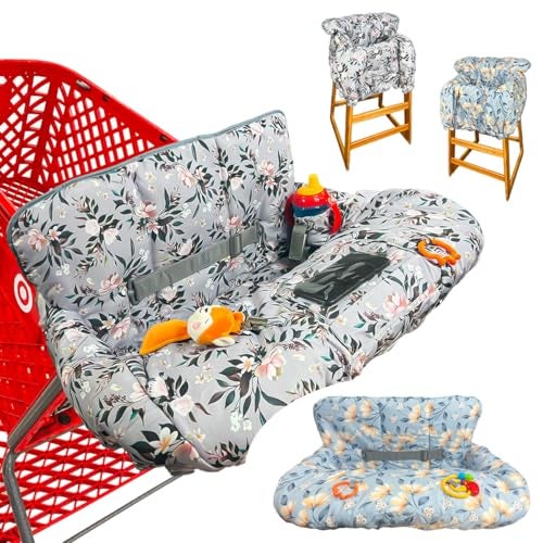 JOWEY Shopping Cart Cover for Baby and Toddler Waterproof Grocery Cart and High Chair Cover Soft Padded Cart Cover for Babies Universal Fit for Costco Target and Restaurant High Chairs - Image 1