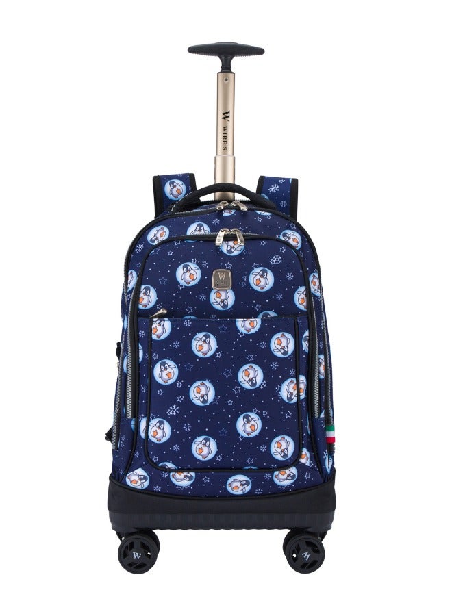 Wires 3 Piece Kids School Trolley Bag laptop compartment 4 Wheels With Lunch bag & Pencil Case - Image 2