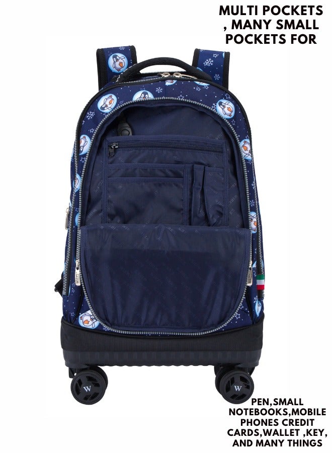 Wires 3 Piece Kids School Trolley Bag laptop compartment 4 Wheels With Lunch bag & Pencil Case - Image 3