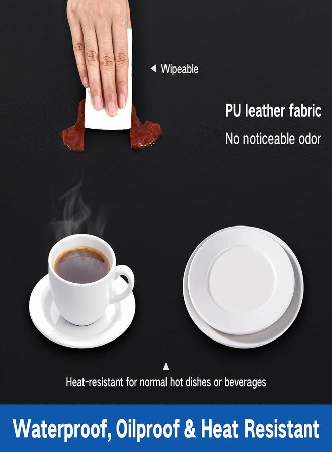 Nacuci PU Waterproof and Oilproof Fitted Tablecloth Elastic Stretch Table Cover, Wipeable Square Table Cloth for Kitchen, Dining, Picnic, Party, Indoor and Outdoor (Black, 34"x34") - Image 3