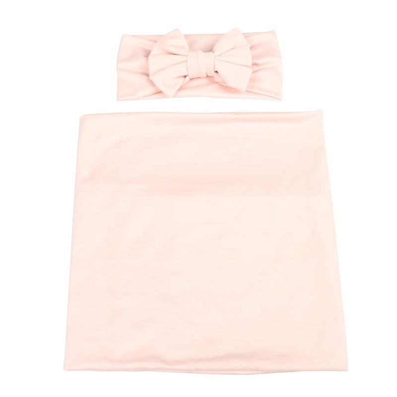 Galabloomer Receiving Blanket Headband Set Flower Print Baby Swaddle Blankets Vintage Rose - Image 5