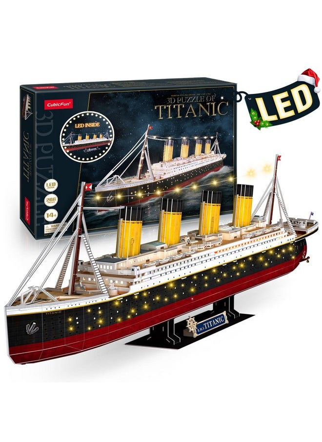 CubicFun - 3D Puzzles For Adults - Led Titanic 35'' Large Ship - New Home Desk Decor - House Warming, Wedding, Anniversary, Valentines Day Teacher Gifts For Him Her Stocking Stuffers For Adults - Image 1