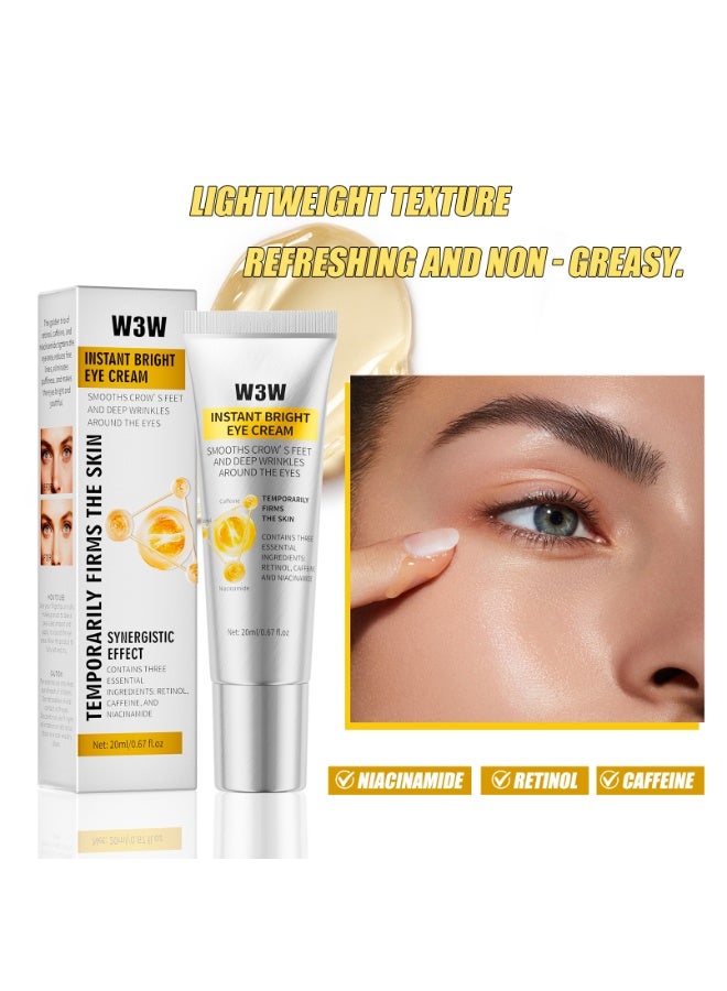 W3W Retinol Eye Cream - Moisturizes the Eye Area, Improves Dryness Lines, Firms and Nourishes (20ml) - Image 1