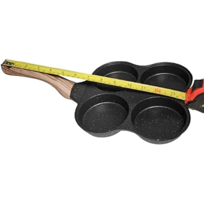 Unity 4Hole NonStick Omelette  Egg Frying Pan  MultiPurpose Flat Skillet For Omelets Pancakes Breakfasts  Durable EasyToClean NonStick Egg Cooker  Black - Image 2