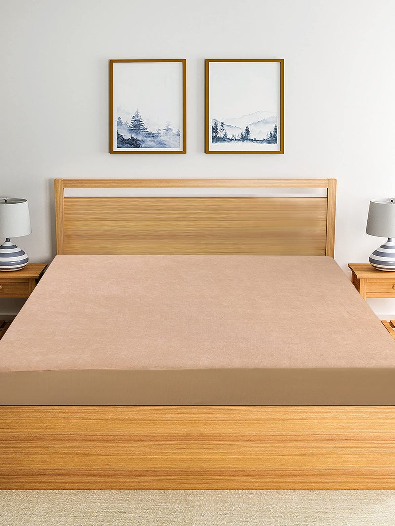 VYBBA 100% Waterproof Terry Cotton Ultra Soft Fitted Single Bed Mattress Protector,Breathable, Hypoallergenic Bed Cover, Mattresses Cover (78X36 inch | 6.5x3 feet_ Beige) - Image 2