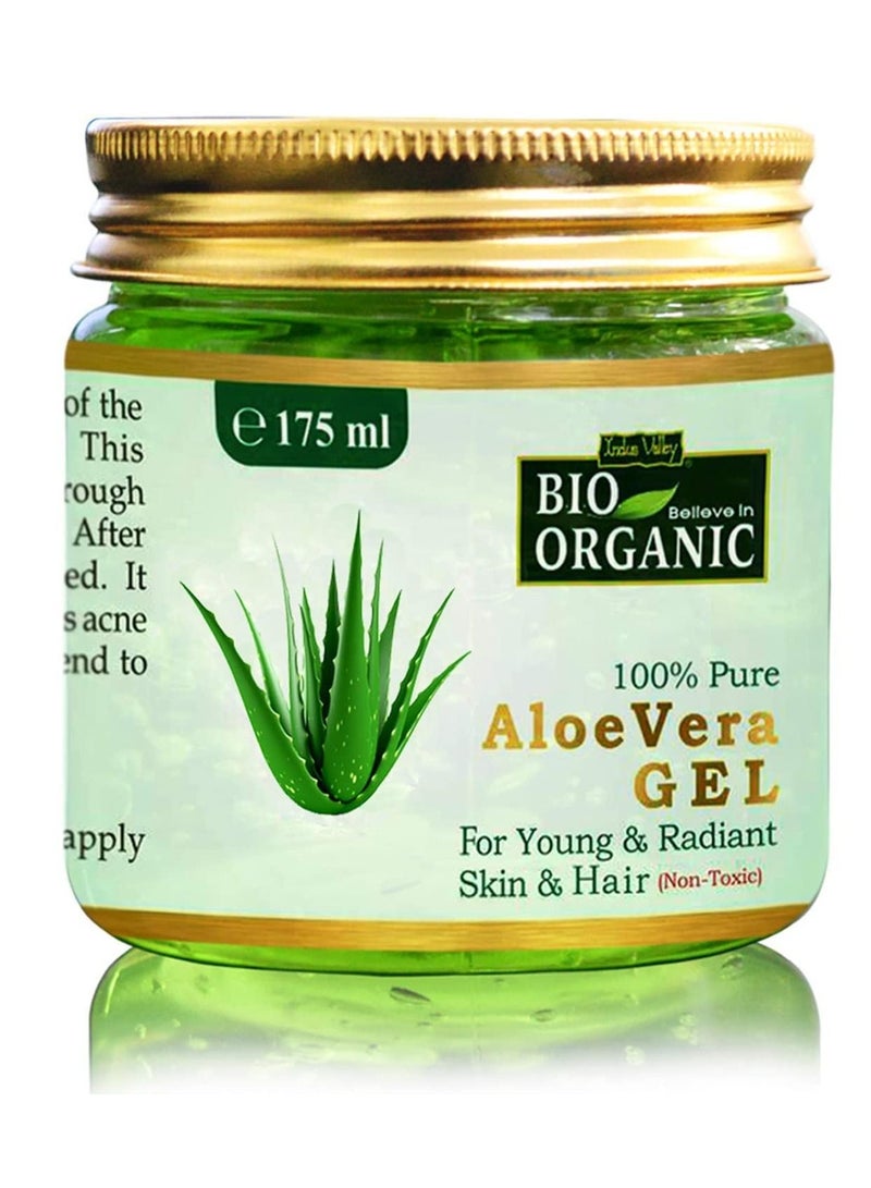 Indus Valley Bio Organic Pure Natural Halal Certified Aloe Vera Moisturizing Soothing Gel Skin Face Hair Treatment Moisturizer - Image 1