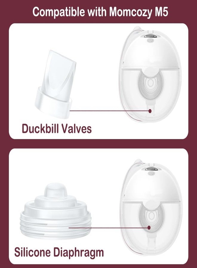IVARONAL 6PCS Duckbill Valves & 4PCS Diaphragm Compatible with Momcozy M5 Wearable Breast Pump, Replacement Pump Parts Accessories Compatible for M5 Momcozy, Not Original Mom Cozy Accessories - Image 2