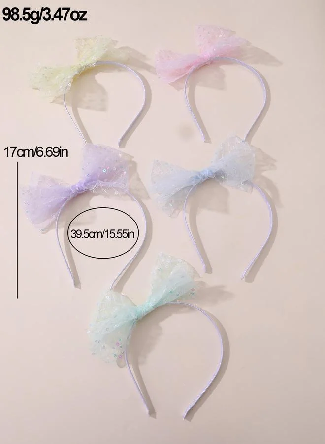 Take Two  Set of 5 - Mesh Bow Headband for Women | Best Price UAE