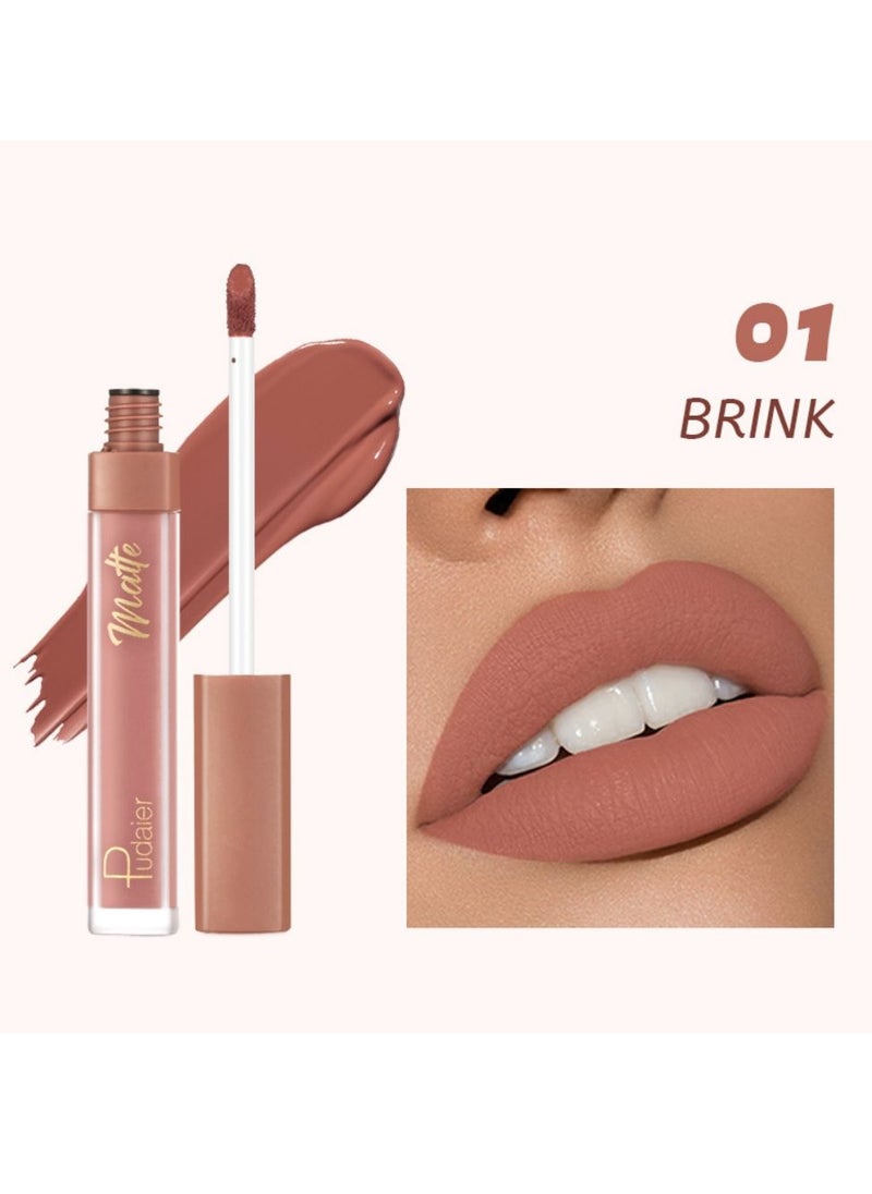pudaier Pudaier Water Mist Liquid Lipstick: Rich Pigmentation & Hydrating Matte Finish Waterproof, Smudge-Proof, Long-Lasting Comfort – Shade 01#  - Image 1