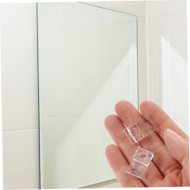 Heavy Duty Mirror Hanging Clips 20 Sets No Drill Wall Installation Glass Retainer Brackets Closet Bathroom - Image 4