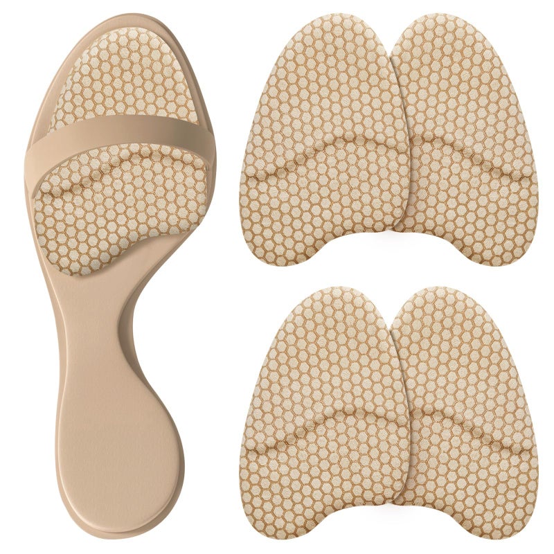 ZAIWOO Metatarsal Pads Ball of Foot Cushions for Women Heel Inserts AntiSlip Comfort Pads for High Heels Invisible Design 2 Pairs