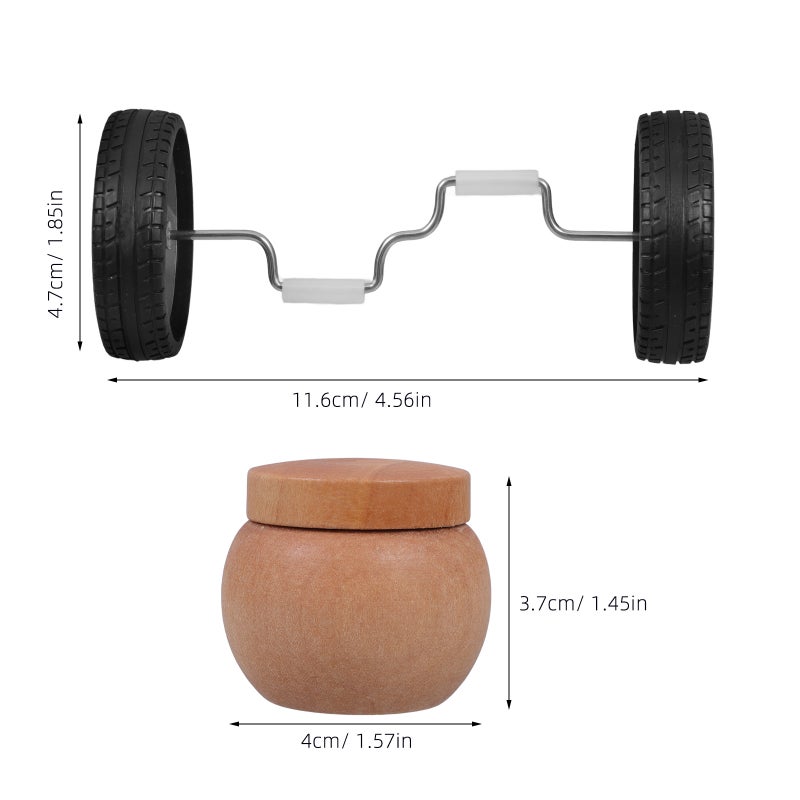 2 Sets Parrot Stand Balance Wheel Toy Wood Bird Feeder Bowl Daily Use Parrot Bowl Parrot Feeding Bird Training Wheel Stand - Image 2