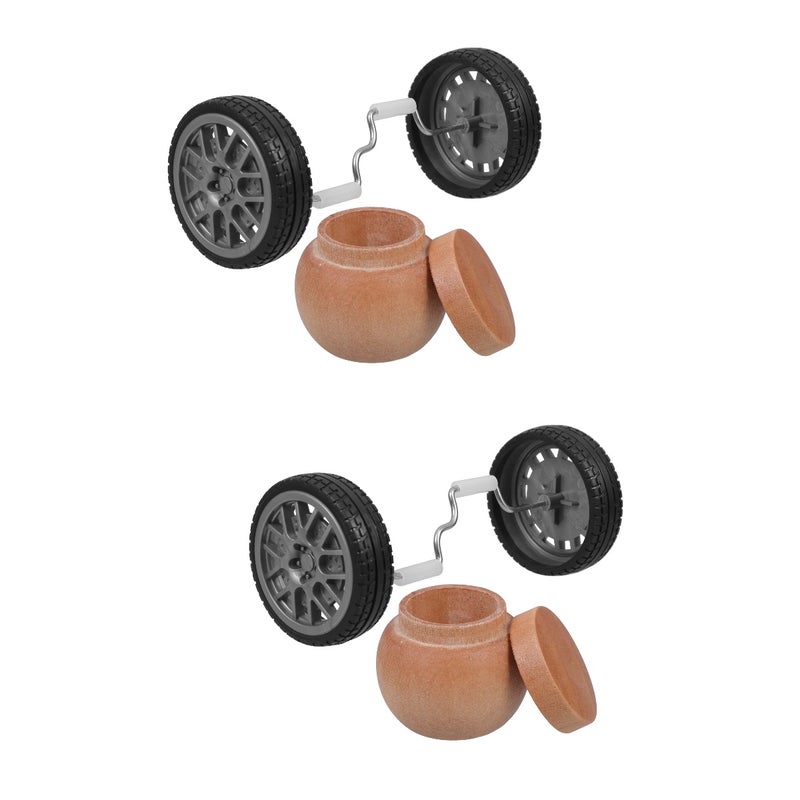 2 Sets Parrot Stand Balance Wheel Toy Wood Bird Feeder Bowl Daily Use Parrot Bowl Parrot Feeding Bird Training Wheel Stand - Image 1