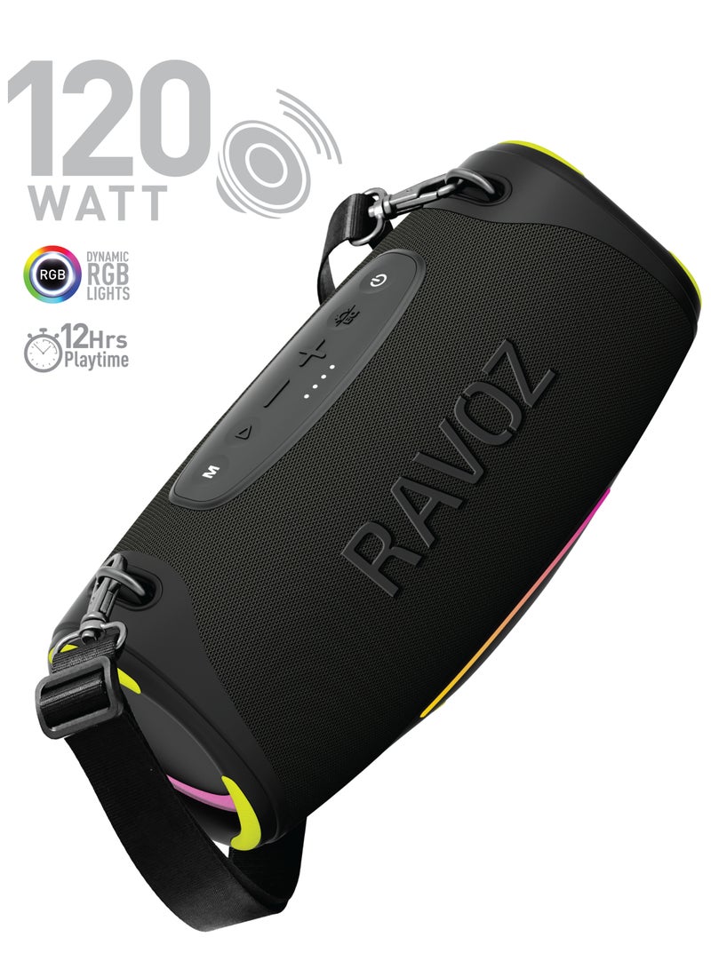 رافوز Ravoz BeatBox 120W Portable Bluetooth speaker with RGB lights - Image 1