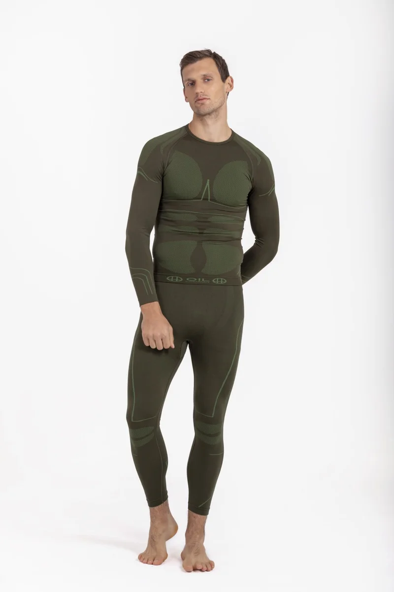 اويل كومباني Khaki Unisex Thermal Underwear Top Seamless III. Level Pro