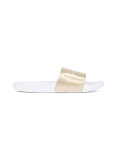 TOMMY HILFIGER Women's Metallic Logo Pool Slides -  Polyester mix upper, Gold  - Image 2