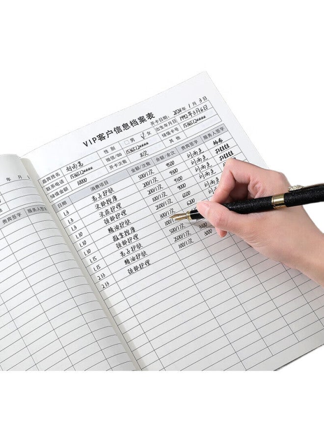 Jiaranheng Jiaran Heng Member Registration Book, Beauty Salon Customer File, A4 Client Management Manual, Vip Information Registration Form, Hair Salon Manicure And Eyelash Customer Record Book, Customized, Premium Black Gold - Image 3