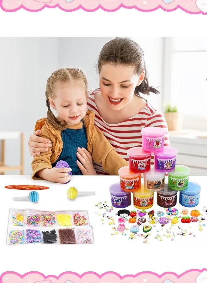 Slime for kids10 Pack, Butter Slime kit with Fruit Mold, Cloud Slime Kit for Girls Boys Entertainment Slime Party Favours Set Toys for 6+ Years Old - Image 1
