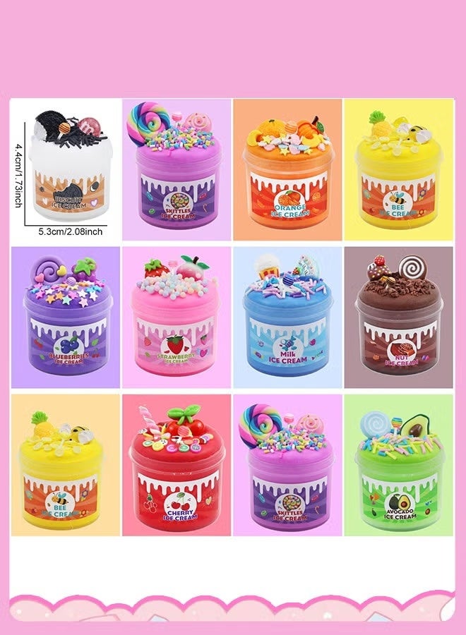 Slime for kids10 Pack, Butter Slime kit with Fruit Mold, Cloud Slime Kit for Girls Boys Entertainment Slime Party Favours Set Toys for 6+ Years Old - Image 2