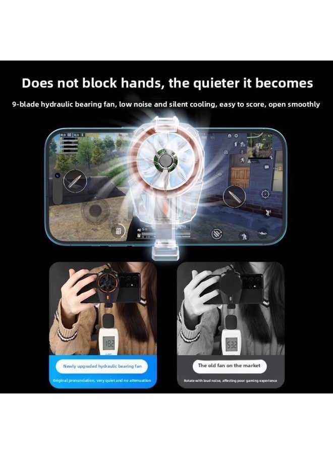 E-sports Dedicated Mobile Phone Radiator Semiconductor Refrigeration Cooling Game Live Back Clip Mute Fan Universal-Colour:Mobile Radiator-wired Model-1 Pack - Image 4