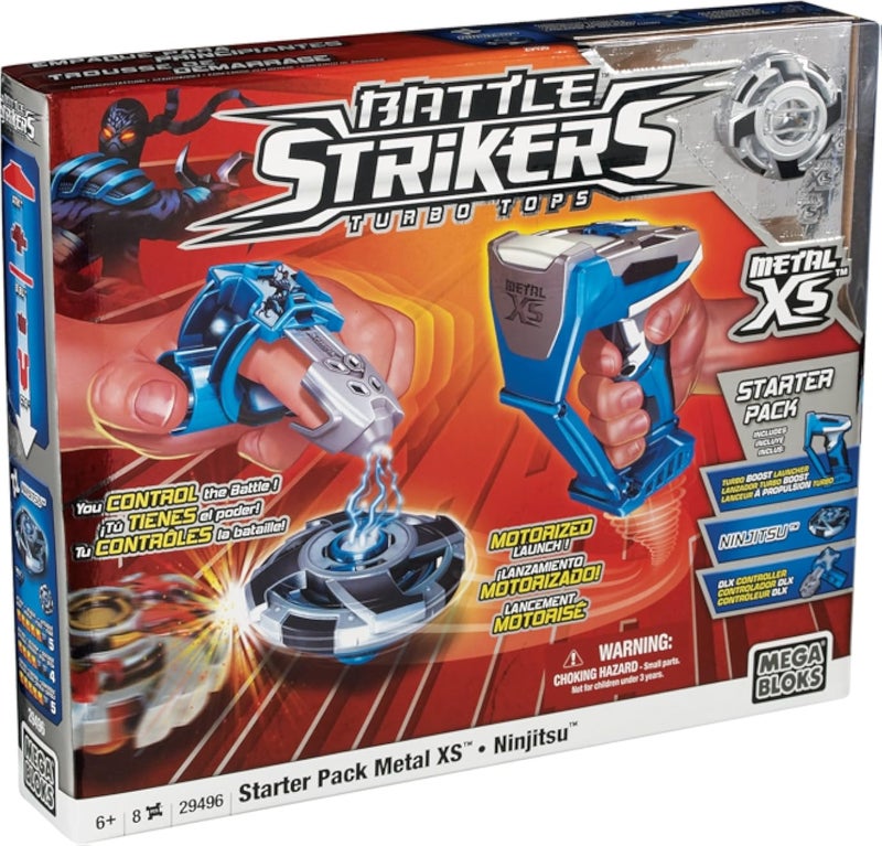 Mega Bloks Magnext battle strikers turbo tops Metal XS Ninjitsu