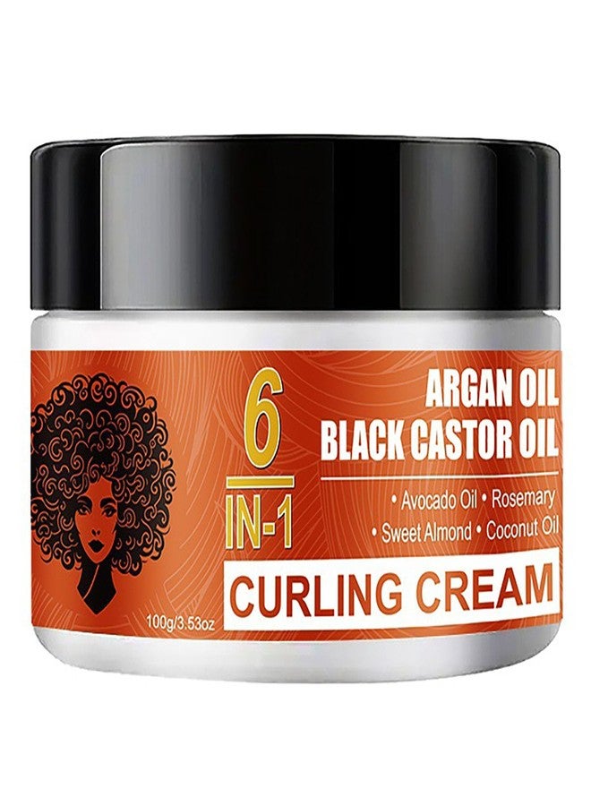 Grospe Black Castor Oil Curl Defining Cream, 6 IN-1 Hydrating Argan Oil Hair Mask for Enhances Wavy Hair and Curly Hair, Anti-Frizz Curling Cream to Define All Curly Types & Hair Textures - Image 1