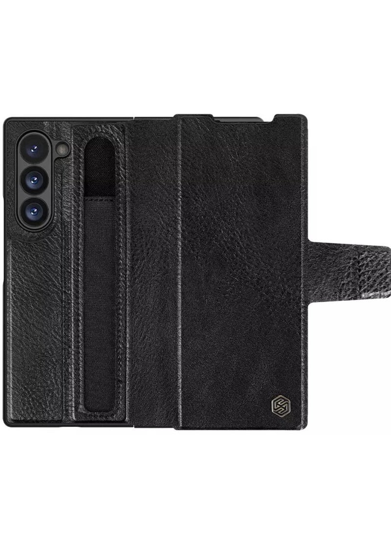 Nillkin Case for Samsung Galaxy Z Fold 6 Premium Nillkin Leather Flip Cover with S-Pen Holder, Magnetic Closure Kickstand Shockproof Bumper cover for Galaxy Z Fold 6 - Image 2
