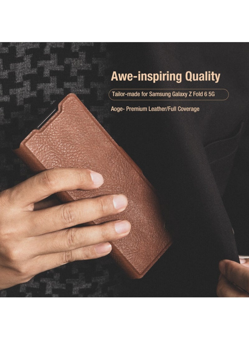 Nillkin Case for Samsung Galaxy Z Fold 6 Premium Nillkin Leather Flip Cover with S-Pen Holder, Magnetic Closure Kickstand Shockproof Bumper cover for Galaxy Z Fold 6 - Image 3