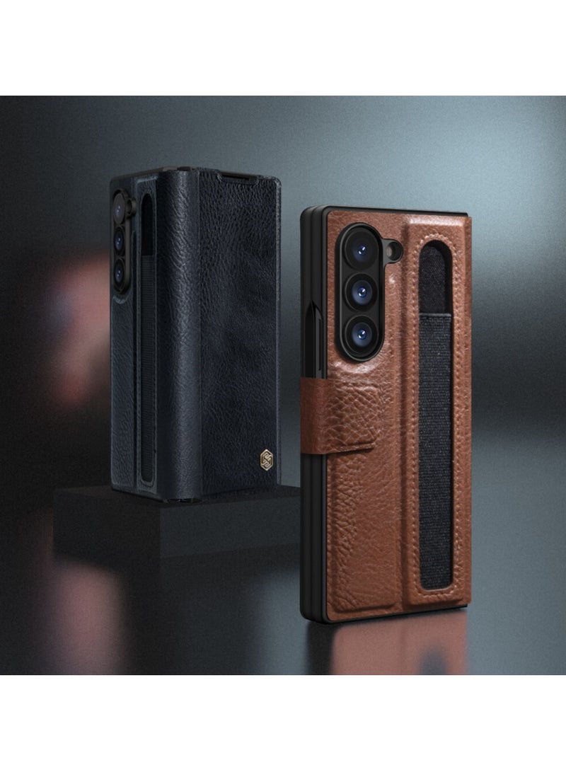 Nillkin Case for Samsung Galaxy Z Fold 6 Premium Nillkin Leather Flip Cover with S-Pen Holder, Magnetic Closure Kickstand Shockproof Bumper cover for Galaxy Z Fold 6 - Image 4