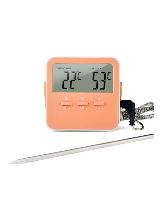 إسكدنيا Temperature Alarm Thermometer with LCD Display Orange
