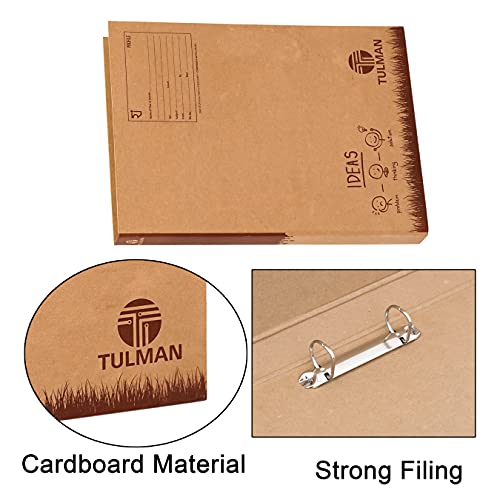 TULMAN D Ring Binder Office File for A4 & Legal Size Documents & Certificate Holder - 38x3x26 CM –Khakhi Pack of 4 - Image 4