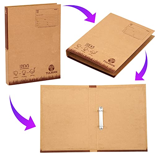 TULMAN D Ring Binder Office File for A4 & Legal Size Documents & Certificate Holder - 38x3x26 CM –Khakhi Pack of 4 - Image 5