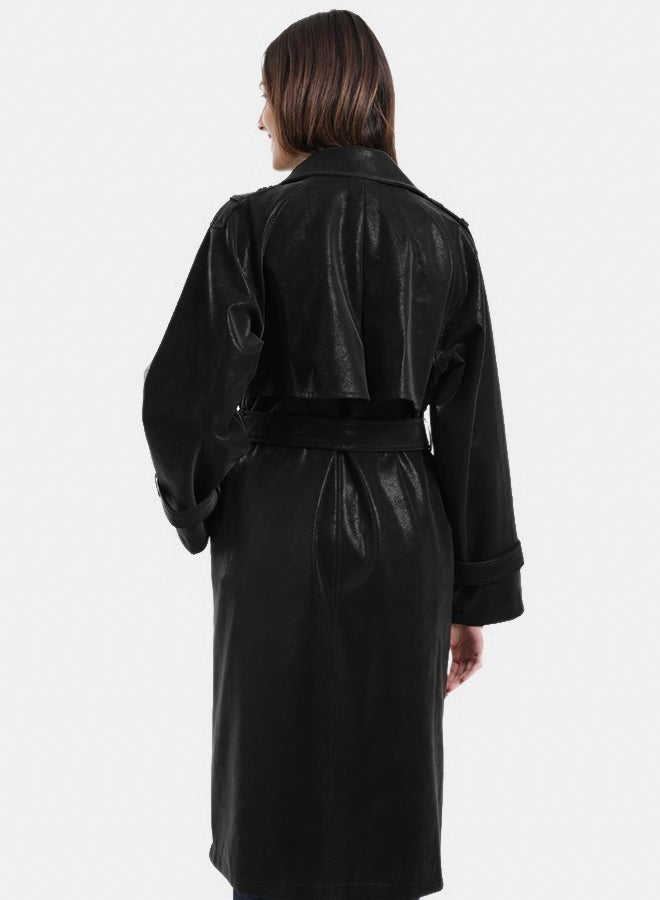 Carina Leather Trench Coat - Image 4