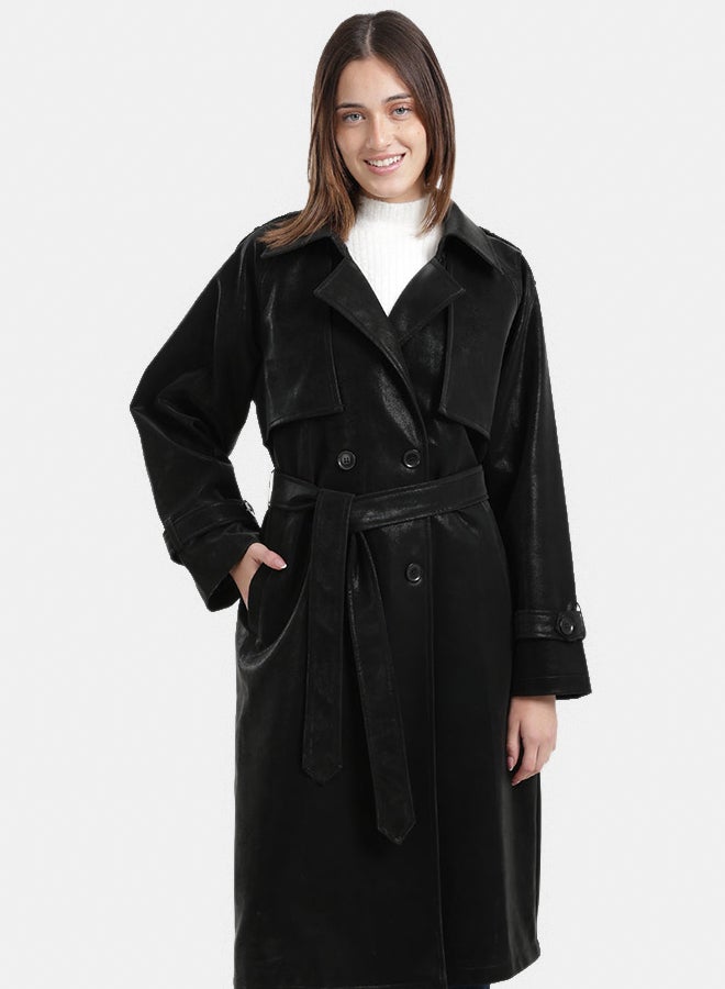 Carina Leather Trench Coat - Image 1