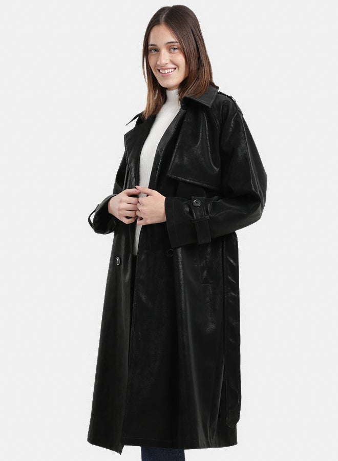 Carina Leather Trench Coat - Image 3