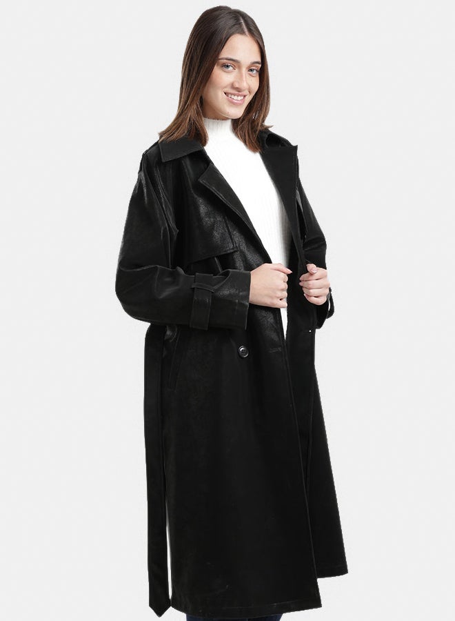 Carina Leather Trench Coat - Image 2