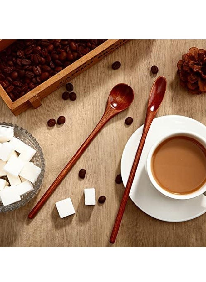 ملاعق قهوة خشبية بمقبض طويل، ملعقة خلط خشبية، ملعقة صغيرة يدوية الصنع للتحريك في المطبخ (كوسونوكي، 4 قطع) - Image 2